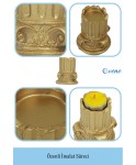 Altın Mumluk Şamdan Tealight Mum Uyumlu Tarihi Sütun Model